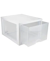 Sterilite 27 Quart Stacking Storage Drawer, Stackable Plastic Bin Drawer, 4 Pack