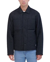 Hudson Men's Slim-Fit Vertical Quilted Shirt Jacket