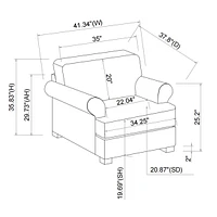 Sugift Single Sofa Chair Modern Style Armchair for Living Room