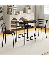 Slickblue 3-Piece Home Kitchen Bistro Pub Table Set with 2 Chairs