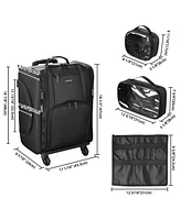 Byootique Soft Sided Rolling Makeup Train Case Cosmetic Organizer Travel Artists