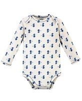 Touched by Nature Baby Girls Organic Cotton Long-Sleeve Bodysuits 5pk, Garden Floral, 0-3 Months