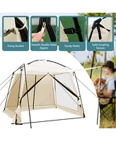 Costway Screen Dome Camping Tent for 6-8 People with 4-Side Mesh Walls Carrying Bag