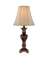 Regency Hill Xavier Traditional Accent Table Lamp 21" High Warm Bronze Brown Urn Footed Base Natural Tone Bell Shade Decor for Living Room Bedroom Hou