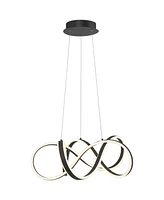 Possini Euro Design Helix Sand Black Ceiling Pendant Light 21" Wide Ultra Modern Sprial Twisted Led Light Strip Steel Metal Dining Room House Foyer Ki