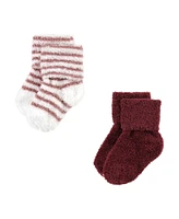 Hudson Baby Girls Cozy Chenille Newborn and Terry Socks