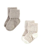 Hudson Baby Boys Cozy Chenille Newborn and Terry Socks