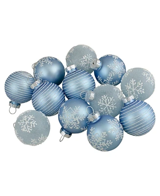 Northlight Light Blue Glitter Christmas Ball Ornaments 1.75-Inch