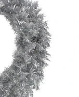 Northlight 36" Silver Tinsel Artificial Christmas Wreath Unlit