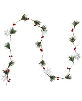 Northlight Pine Berry and Snowflake Christmas Garland - 6-Inch