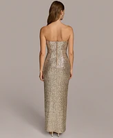 Donna Karan Women's Strapless Sequin Gown