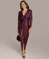 Donna Karan Women's Sequin Long-Sleeve Gown