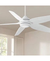 Casa Vieja 52" Del Diego Modern Indoor Outdoor Ceiling Fan 5 Blade Led Light Remote Control White Finish Blades Bedroom Patio Living Room Kitchen Porc