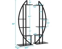 Tribesigns 5-Tier Plant Stand Pack of 2, Multi-Purpose Curved Display Shelf Bonsai Flower Rack for Indoor Garden, or Balcony, Home Use