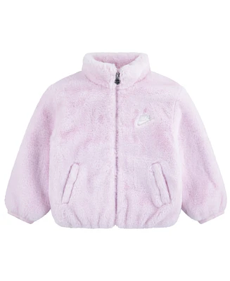 Nike Little Kids Neutral Faux Fur Jacket