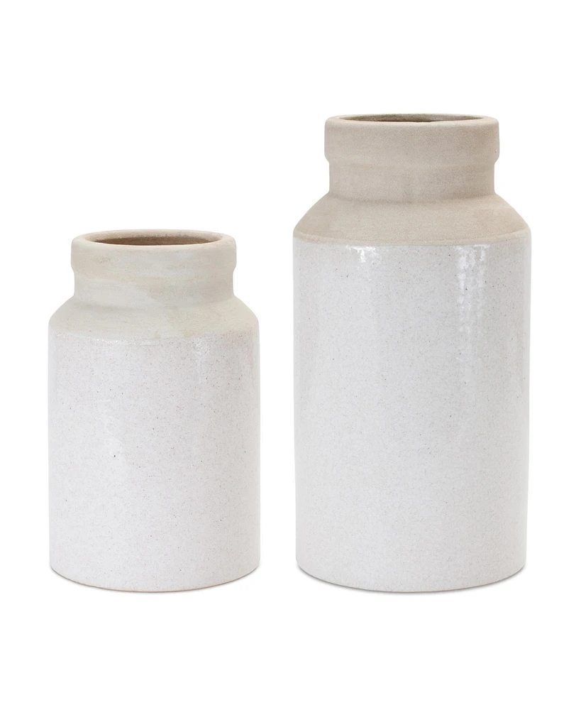 Slickblue Two Tone Stoneware Vase (Set of 2)