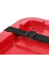 Iris Usa 11.5Gal/46Qt 4 Pack All-Weather Heavy-Duty Stackable Storage Plastic Bin Tote Container with Quick Snap Lid (20" L x 15" W x 14" H) Black/Red