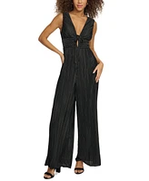 Siena Women's Plunging-Neck Pleated Tie-Front Jumpsuit