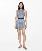 Mango Women's Belt Detail Houndstooth Dress