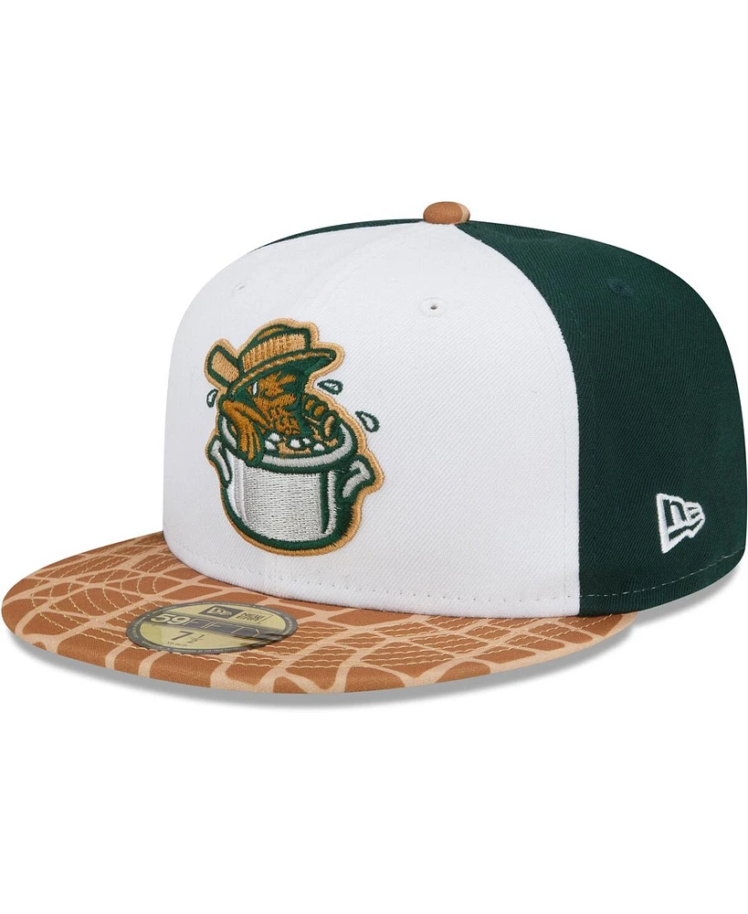 New Era Men's White/Tan Charleston RiverDogs Theme Night 59FIFTY Fitted Hat