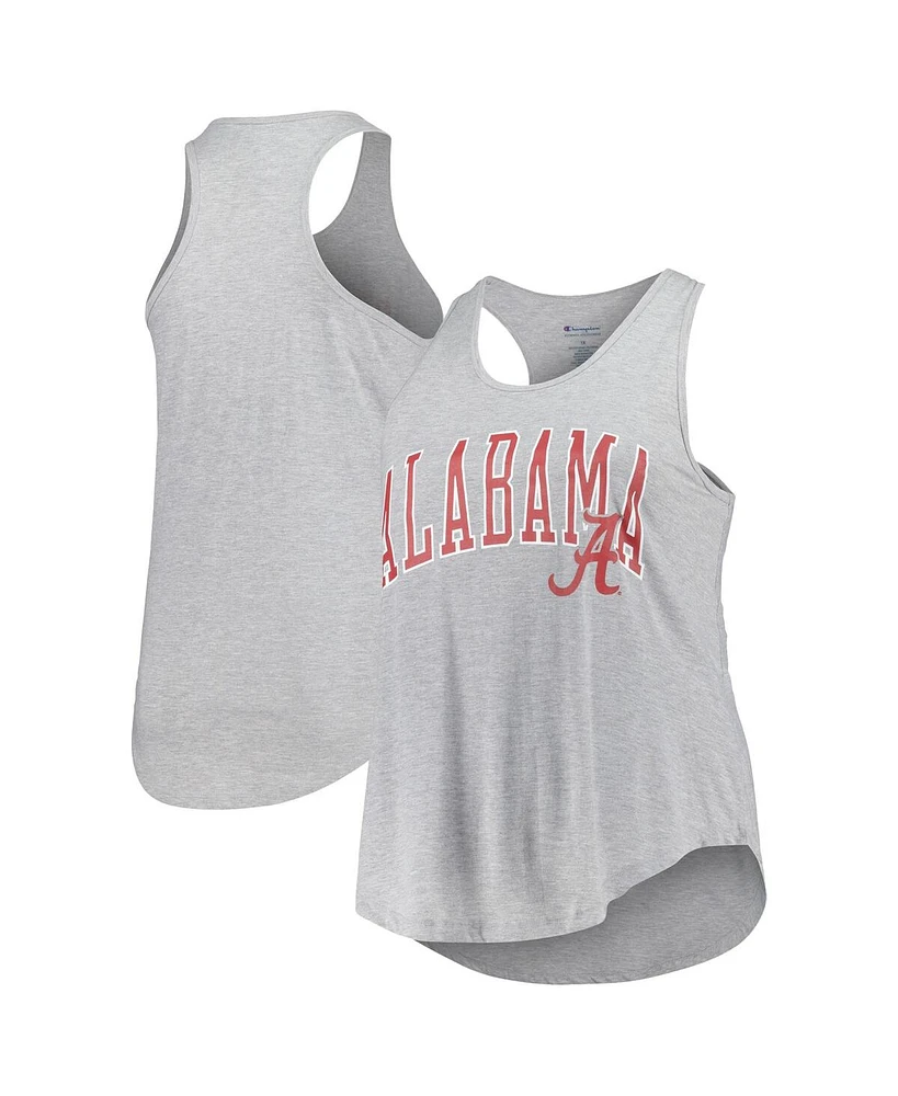 Profile Women's Heather Gray Alabama Crimson Tide Arch Logo Racerback Scoop Neck Tank Top