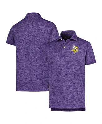 Wes & Willy Big Boys and Girls Purple Minnesota Vikings Cloudy Yarn Polo