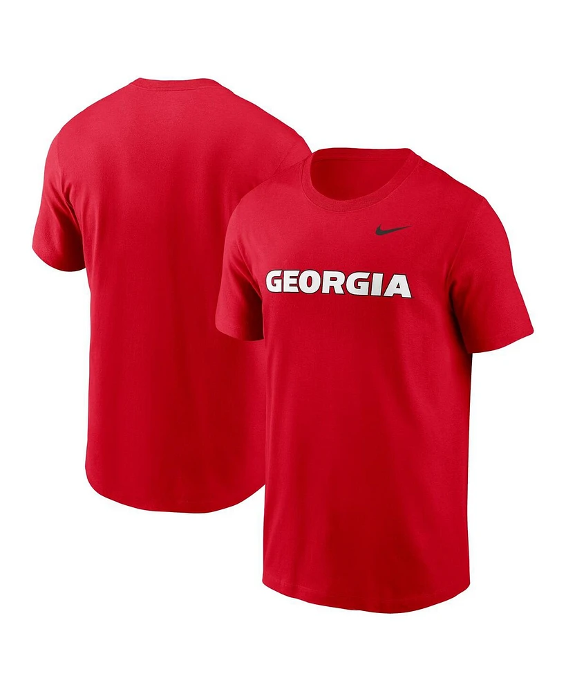 Nike Men's Red Georgia Bulldogs Primetime Evergreen Wordmark T-Shirt