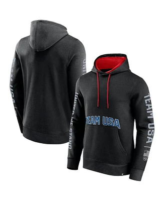 Fanatics Men's Black Team Usa Gold Fleece Pullover Hoodie