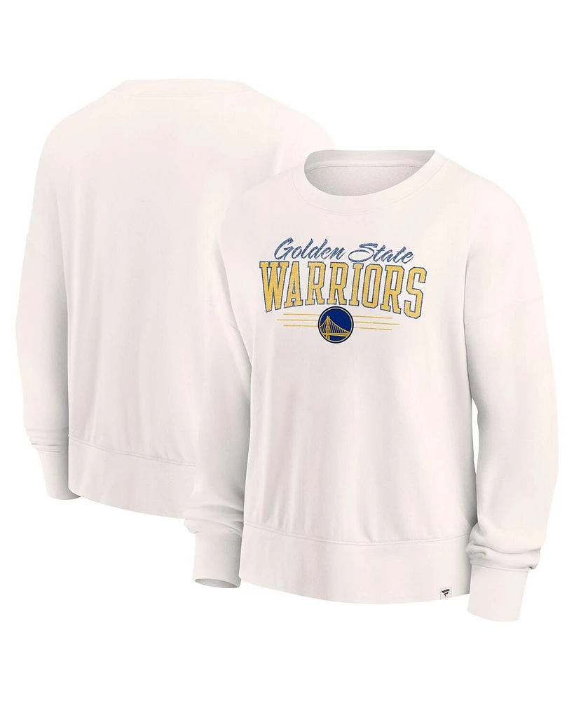 Fanatics Women's Cream Golden State Warriors Close the Game Pullover Sweatshirt