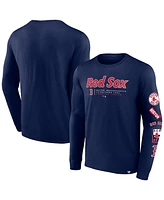 Fanatics Men's Navy Boston Red Sox Strike the Goal Long Sleeve T-Shirt