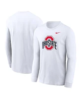 Nike Men's White Ohio State Buckeyes Primary Logo Long Sleeve T-Shirt