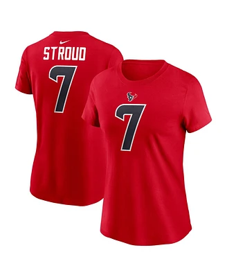 Nike Women's C.j. Stroud Red Houston Texans Player Name Number T-Shirt