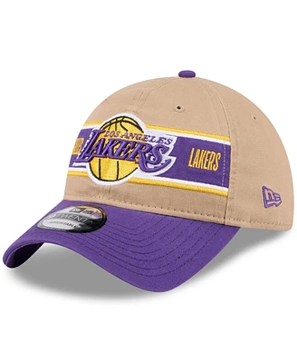 New Era Men's Tan/Purple Los Angeles Lakers 2024 Nba Draft 9TWENTY Adjustable Hat