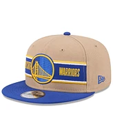 New Era Big Boys and Girls Tan/Royal Golden State Warriors 2024 Nba Draft 9FIFTY Snapback Hat