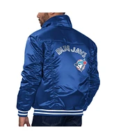 Starter x Levi's Men's Royal Toronto Blue Jays Silver Tab Satin Full-Snap Trucker Jacket