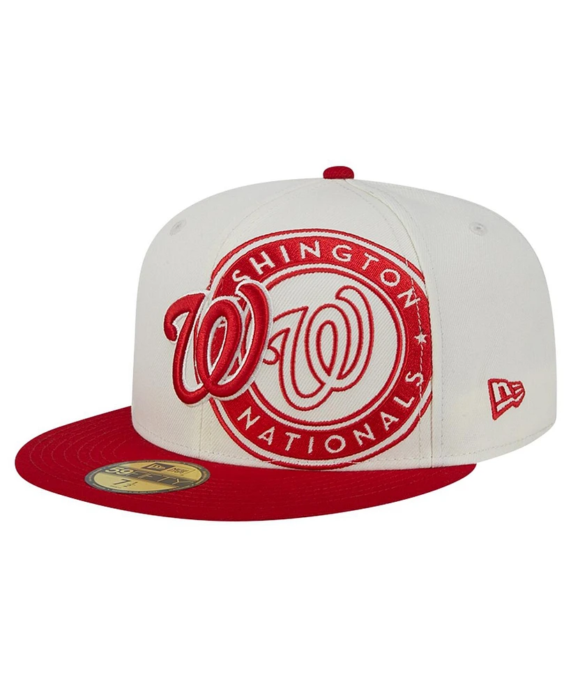 New Era Men's Cream/Red Washington Nationals Lonestar 59FIFTY Fitted Hat