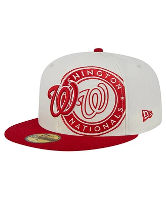 New Era Men's Cream/Red Washington Nationals Lonestar 59FIFTY Fitted Hat