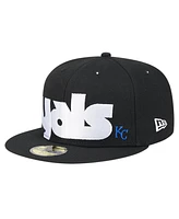 New Era Men's Black Kansas City Royals Checkered Undervisor 59FIFTY Fitted Hat