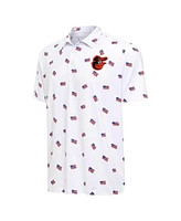 Antigua Men's White Baltimore Orioles Americana Polo Shirt