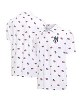 Antigua Men's White New York Yankees Americana Polo