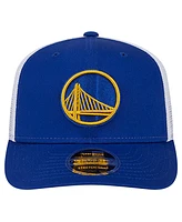 New Era Men's Royal/White Golden State Warriors Trucker 9SEVENTY Coolera Stretch-Snap Hat