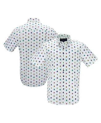 Section 119 Men's White the Grateful Dead Dancing Bears Button-Down Shirt