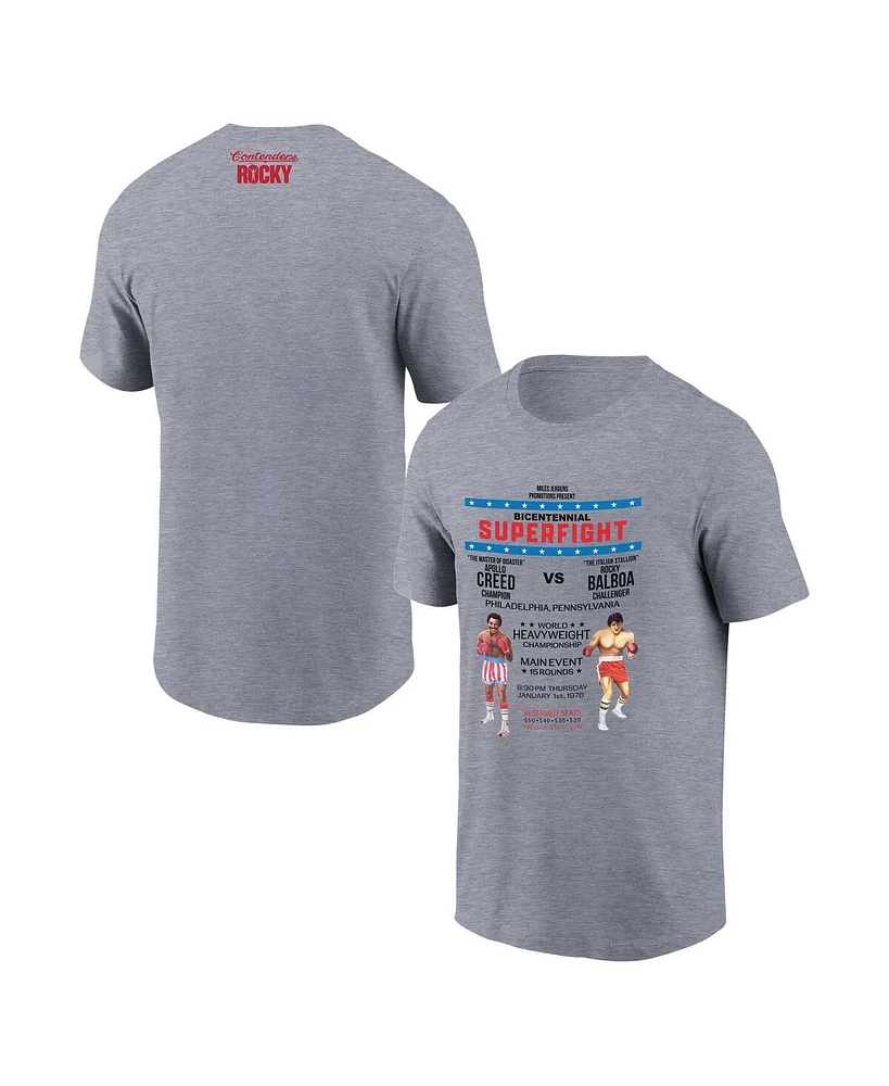 Contenders Clothing Men's and Women's Gray Rocky Super Fight Poster T-Shirt