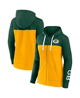 Fanatics Women's Green/Gold Green Bay Packers Take the Field Colorblock Full-Zip Hoodie