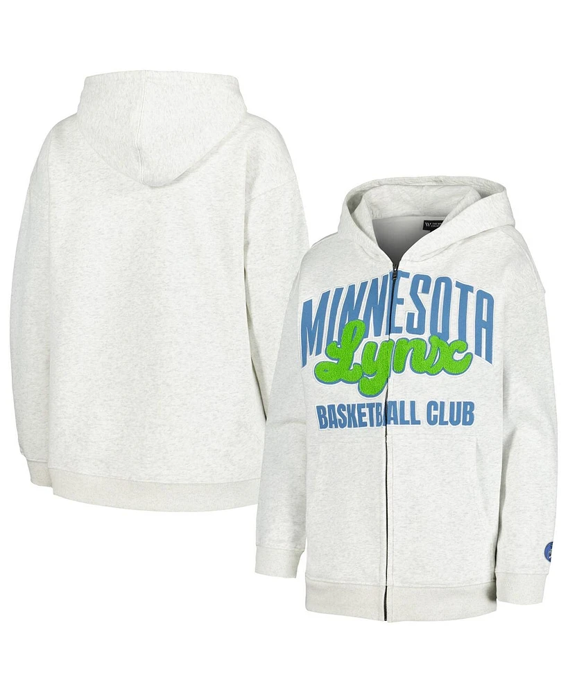 The Wild Collective Men's Heather Gray Minnesota Lynx Washed Full-Zip Hoodie