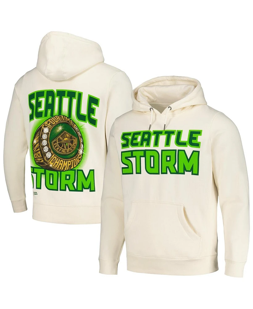 Playa Society Men's and Women's Oatmeal Seattle Storm Pullover Hoodie