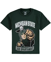 Champion Big Boys and Girls Green Michigan State Spartans Strong Mascot T-Shirt