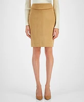 Tahari Asl Women's Faux Suede Pencil Skirt