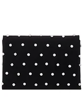 Nina Imitation Pearl/Crystal Adorned Square Envelope Clutch