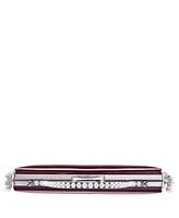 Nina Imitation Pearl Dangle Patent Minaudiere Clutch